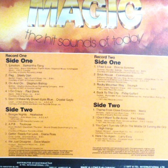 2 Album Set 1977 MUSIC MAGIC Record LP # TC 246 Canada Vinyl Original Hits Stars - Picture 3 of 3